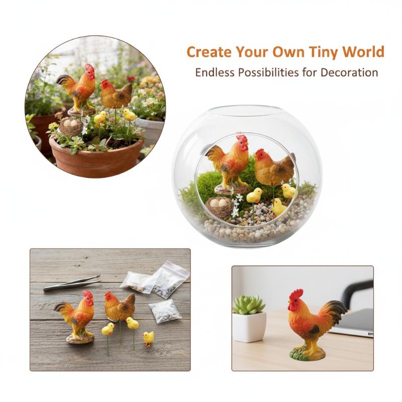 4/5-teiliges Mini-Harz-Hühnerf – Bonsai Garden For Desk Bewertung und Preis